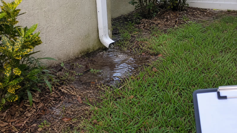 Standing water inspection near Brevard County patio landscaping